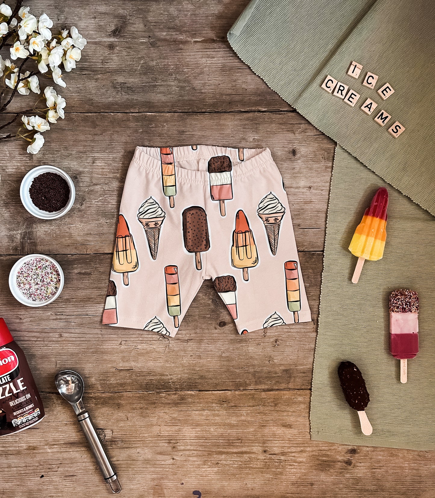 Pink Ice Creams Cycling Shorts