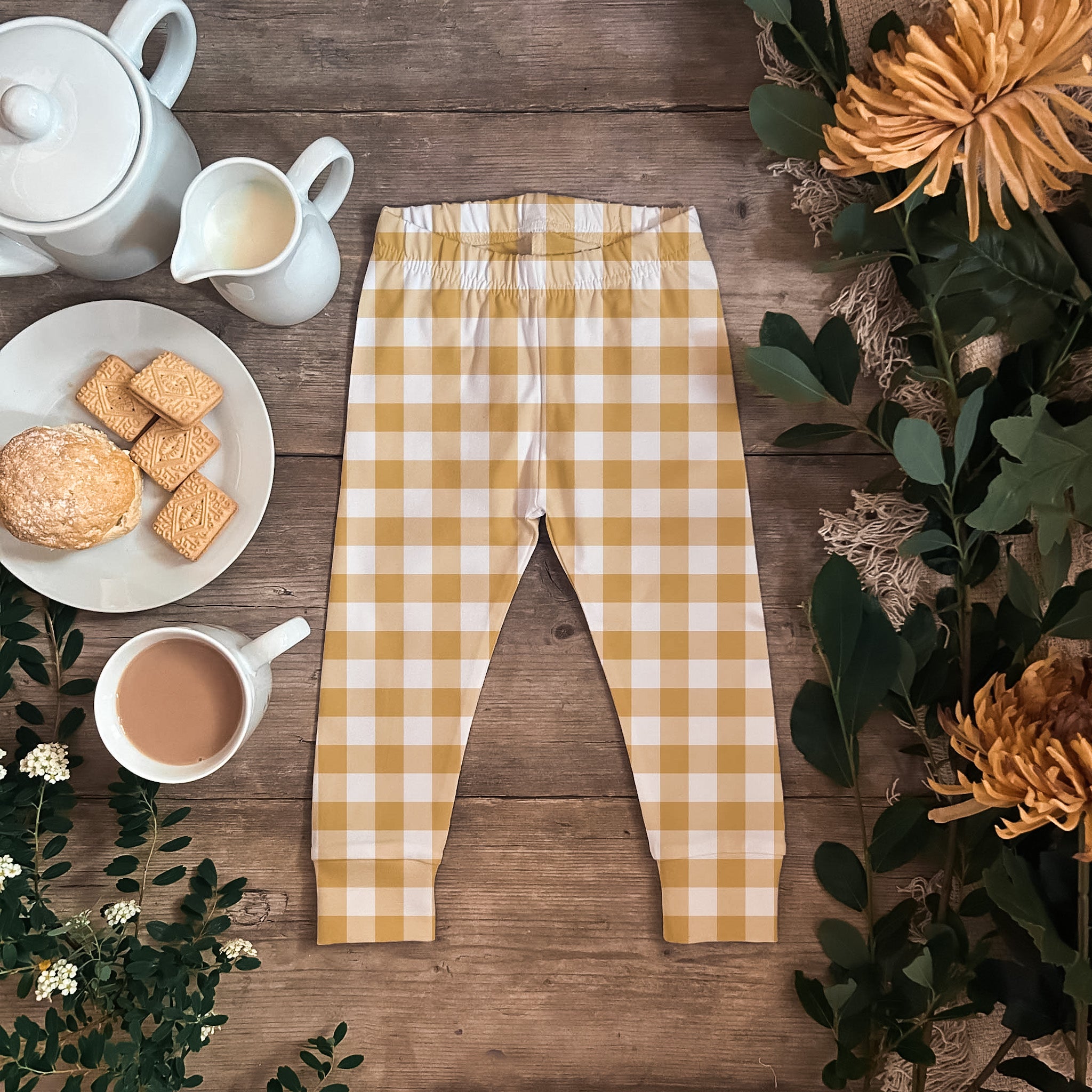 Yellow Plaid Leggings Talibri Kids Wear Ltd