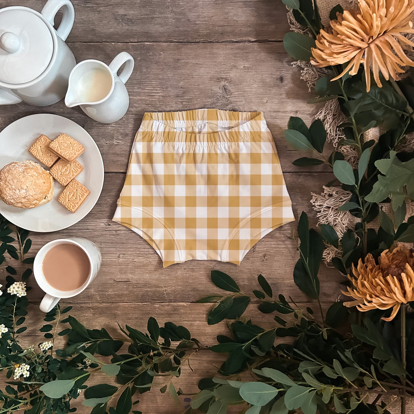 Yellow Plaid High Waist Bloomers