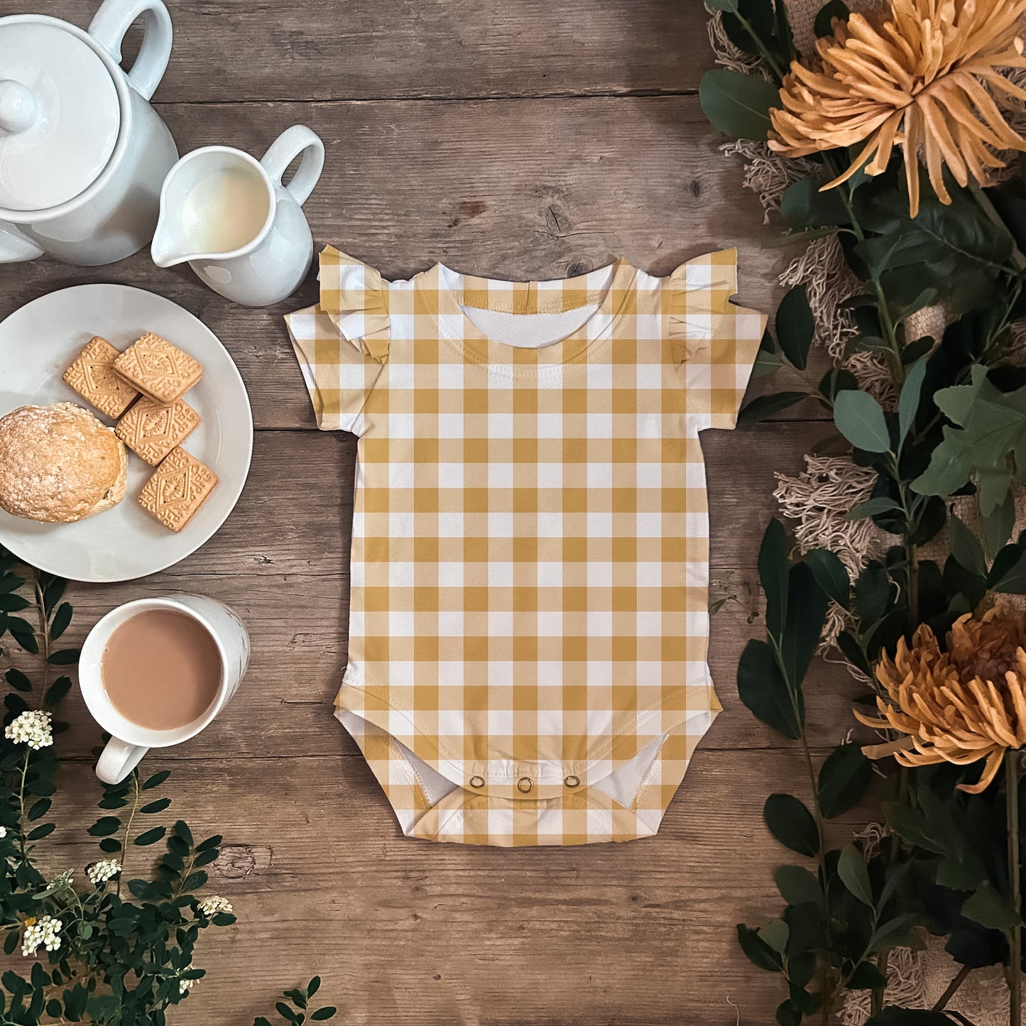 Yellow Plaid Baby Vest