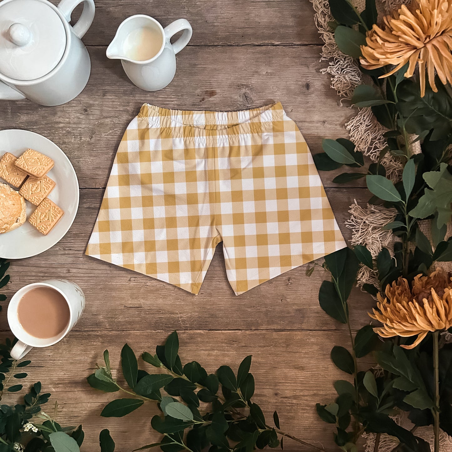 Yellow Plaid Comfy Shorts
