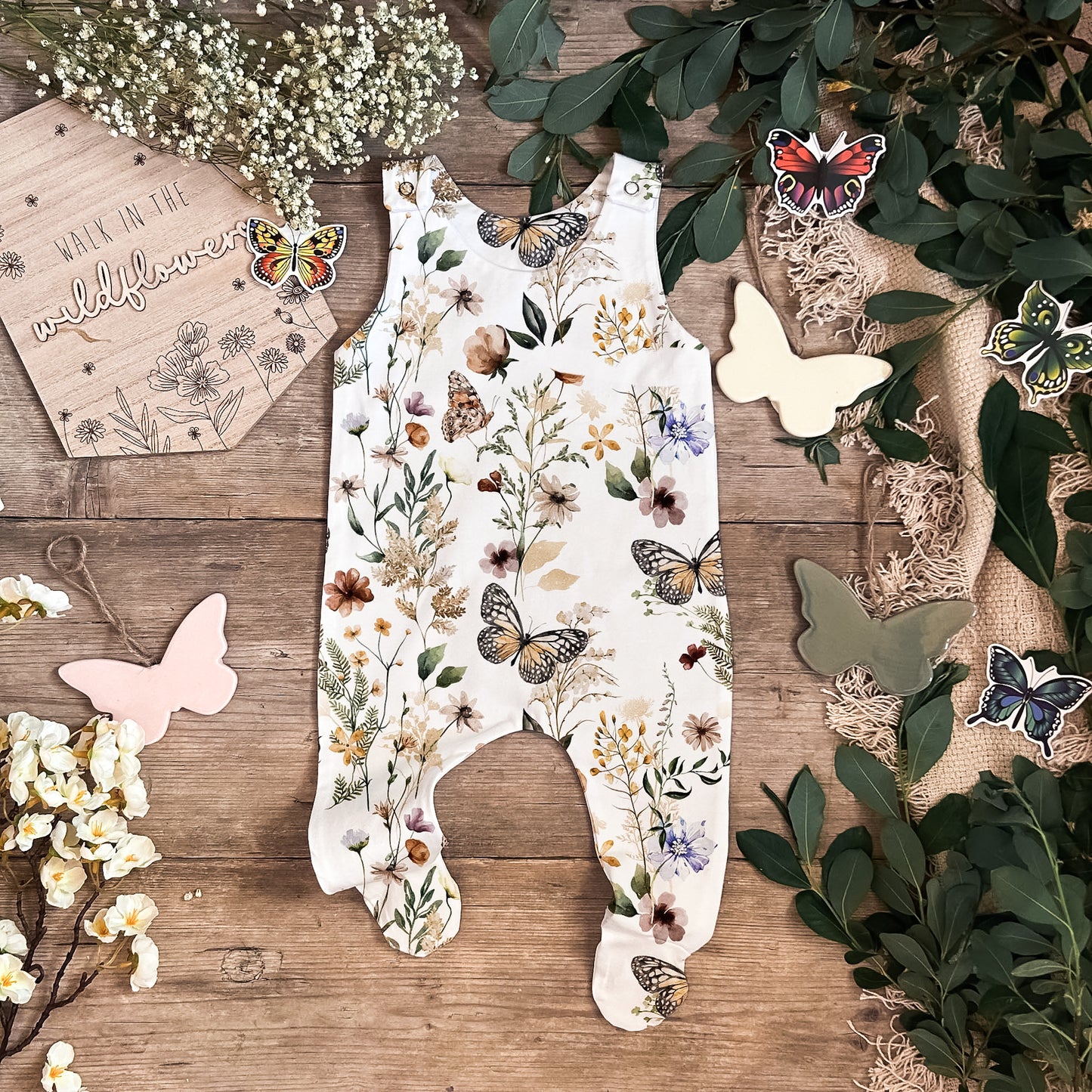 Summer Meadow Footed Romper