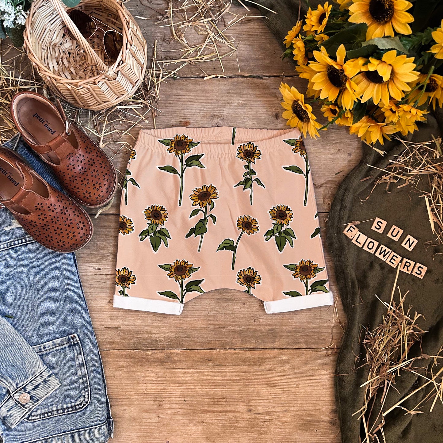 Sunflowers Harem Shorts