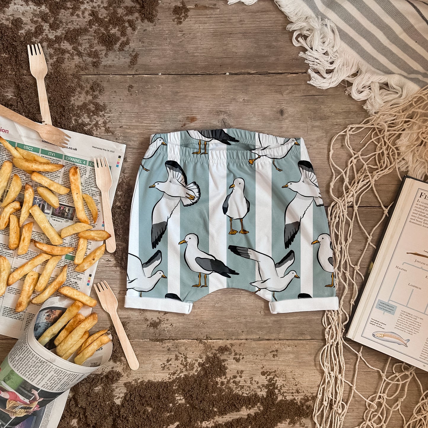 Seaside Seagulls Harem Shorts