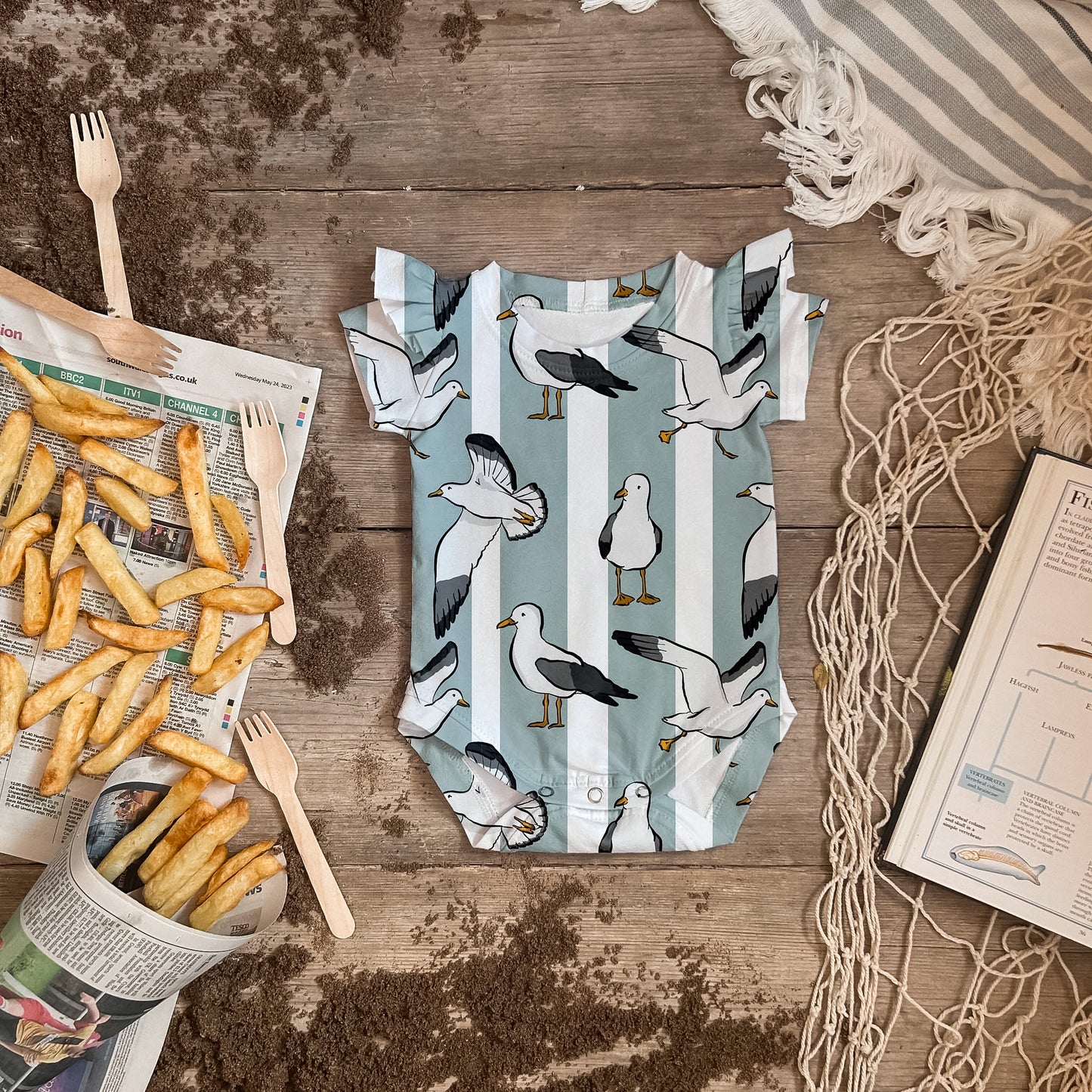 Seaside Seagulls Baby Vest