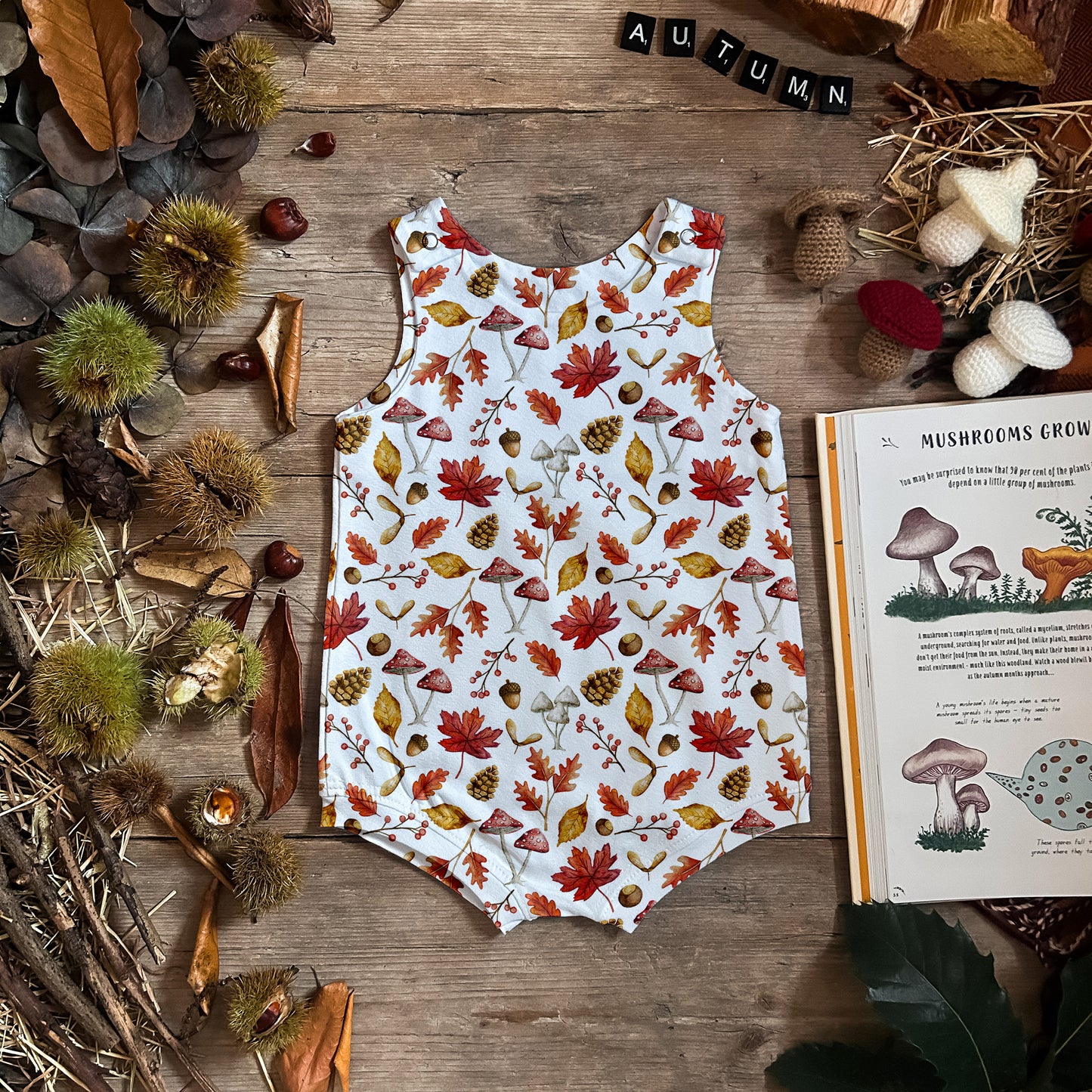 Autumn Leaves Bloomer Romper