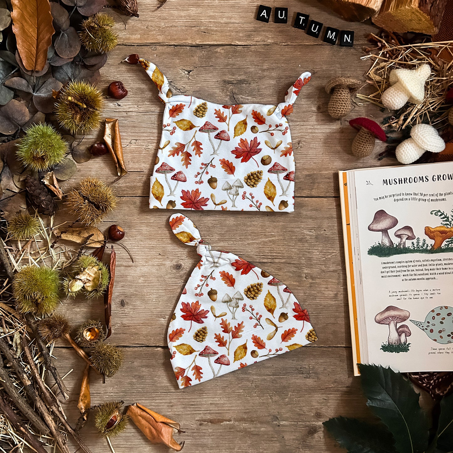 Autumn Leaves Knotted Hats