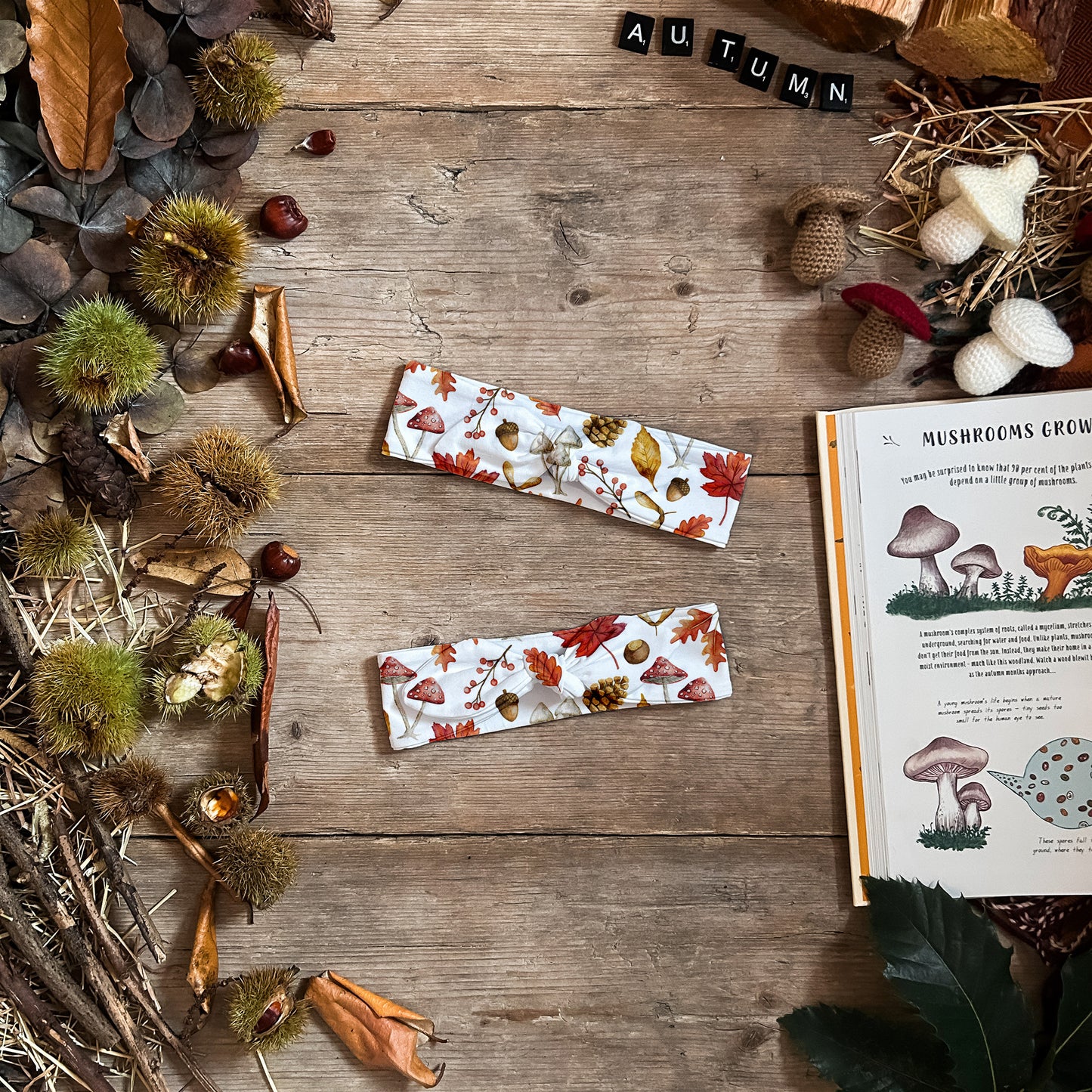 Autumn Leaves Knot Bow Headband