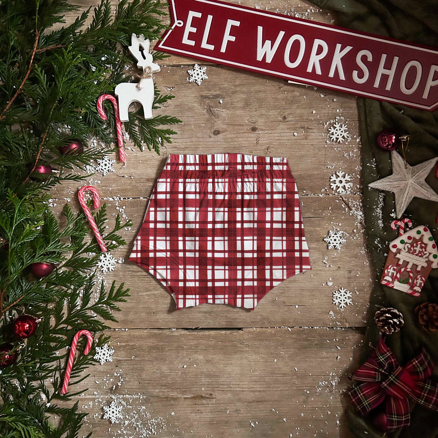 Christmas Plaid High Waist Bloomers
