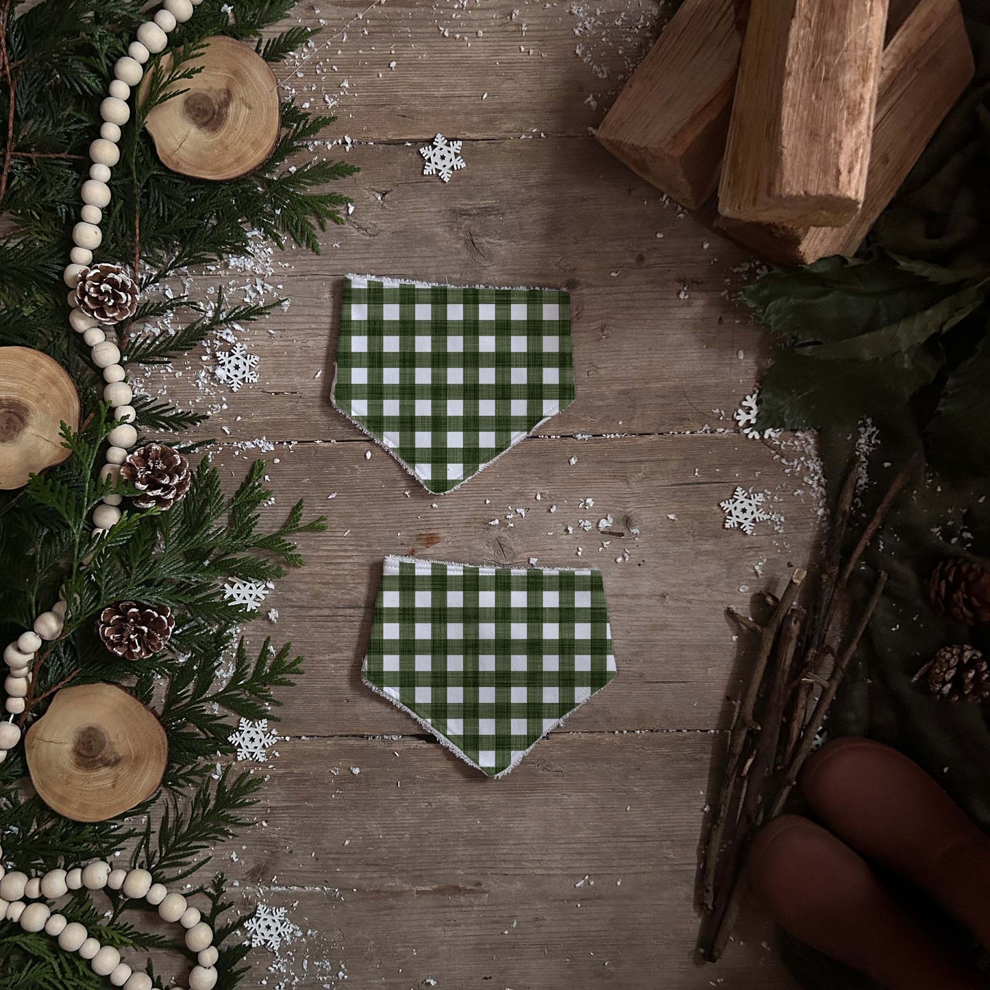 Forest Check Dribble Bib