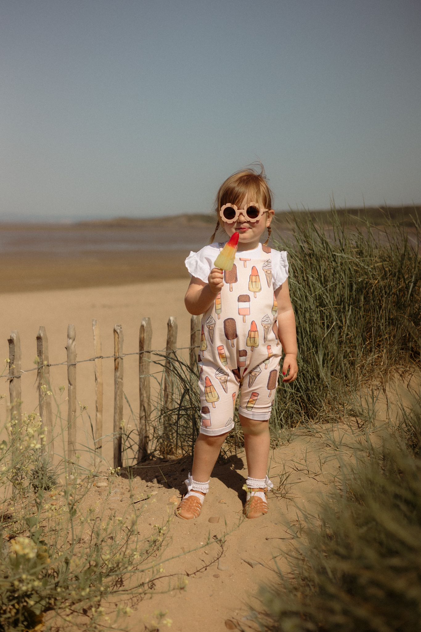 Pink Ice Creams Shorts Dungarees