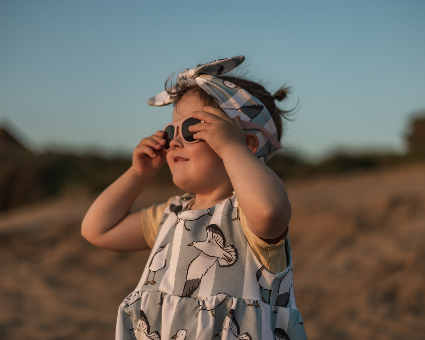 Seaside Seagulls Knot Bow Headband