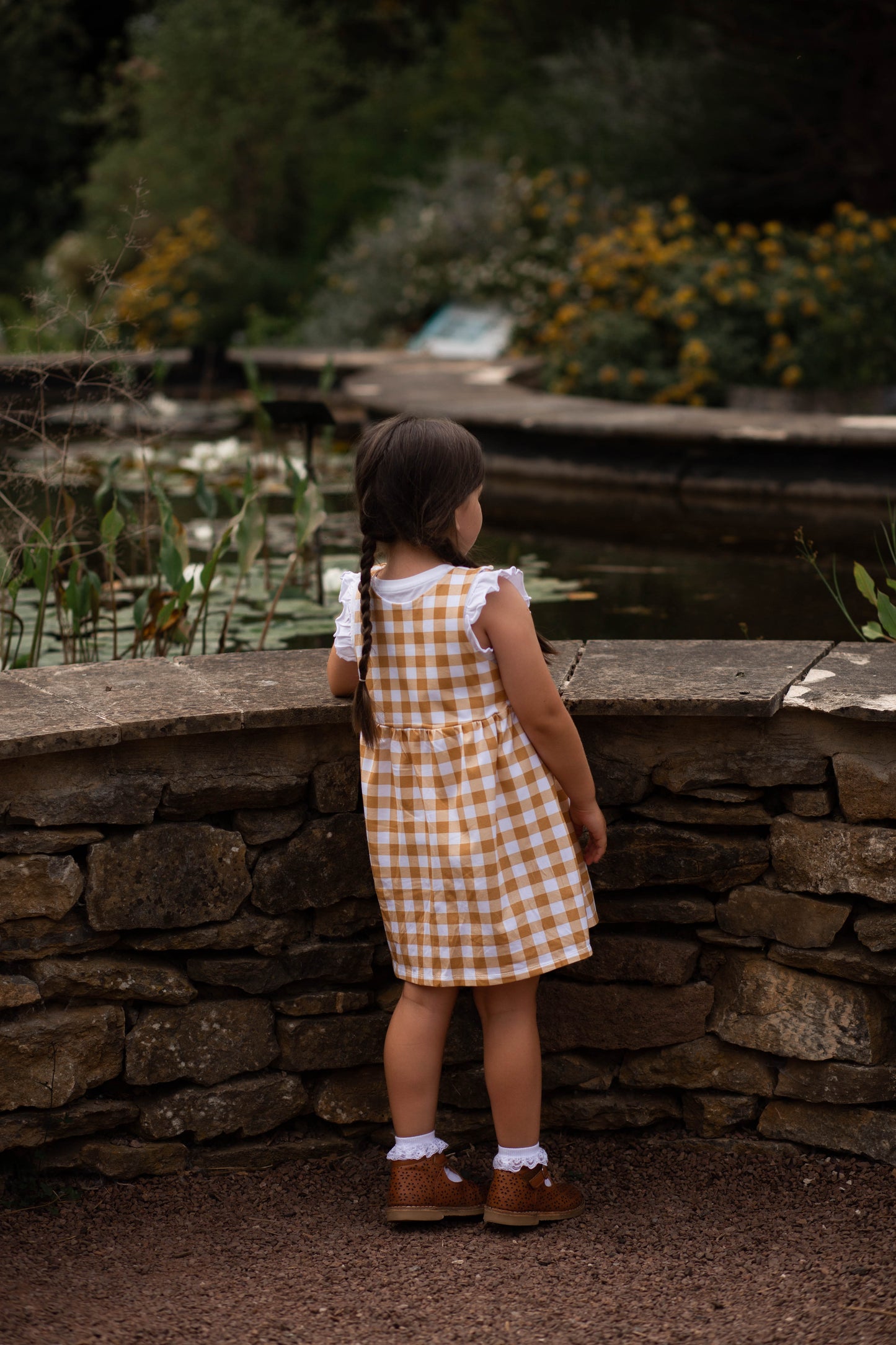 Yellow Plaid Pinafore Dress