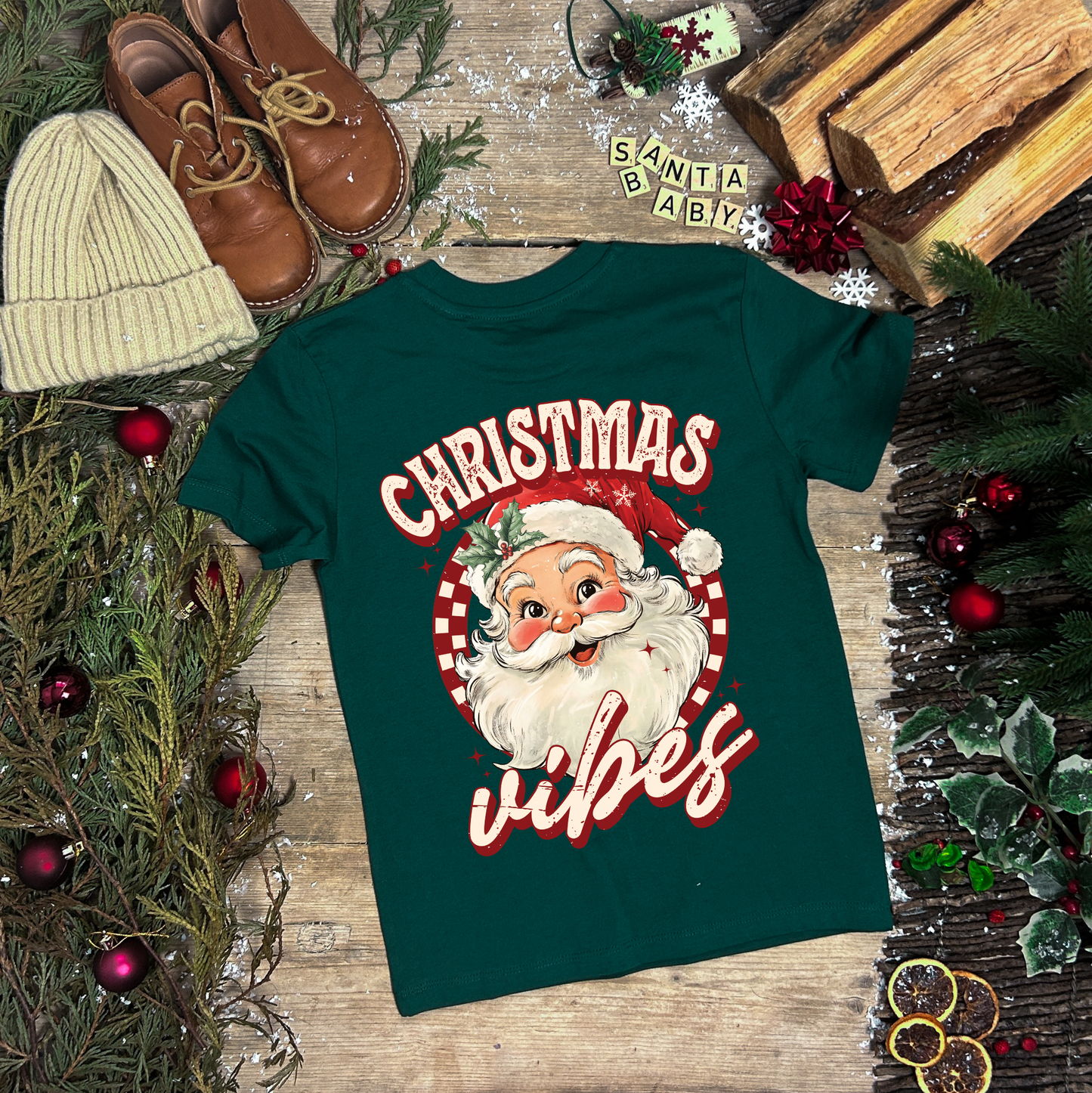 Christmas Vibes Festive Green