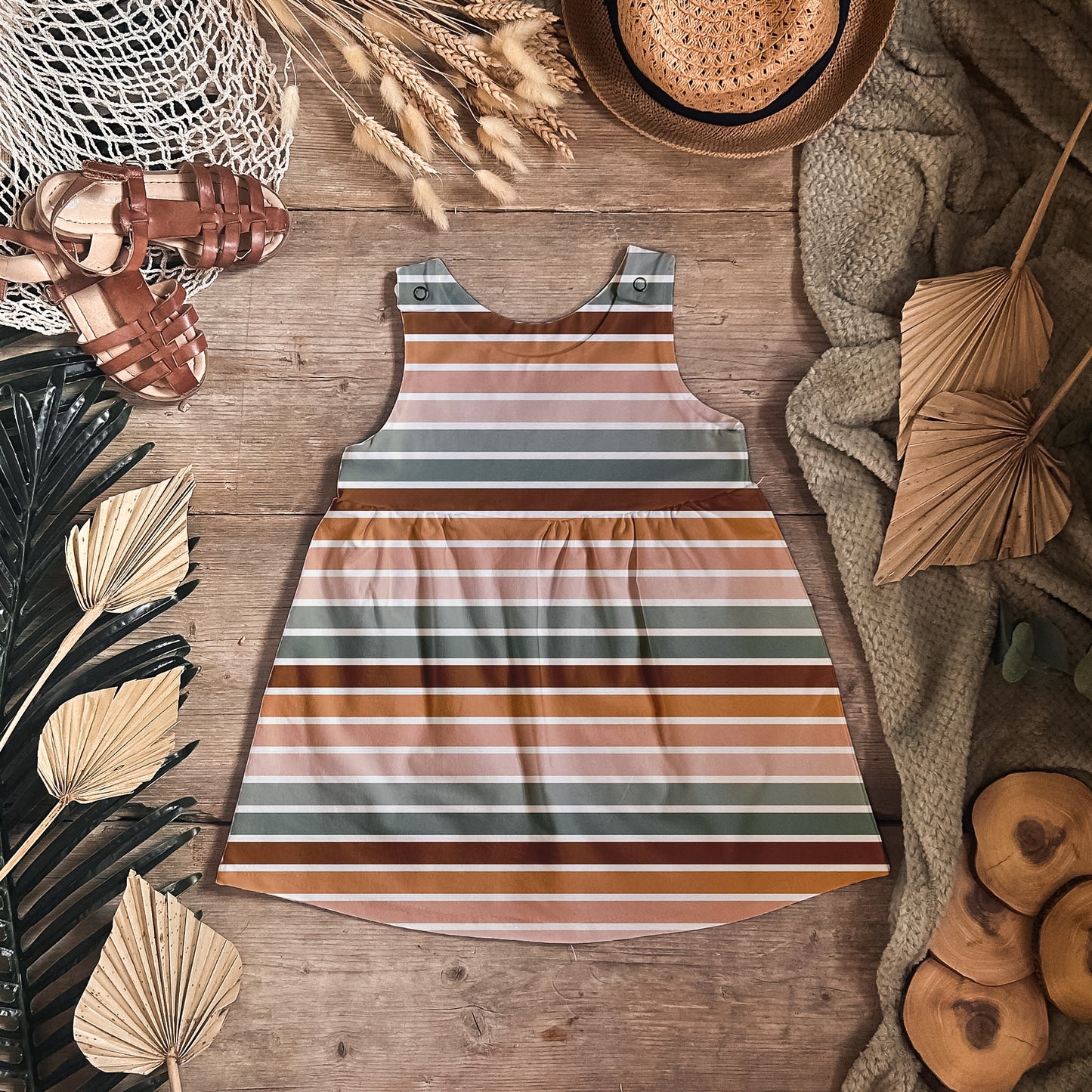 Retro Stripes Pinafore Dress