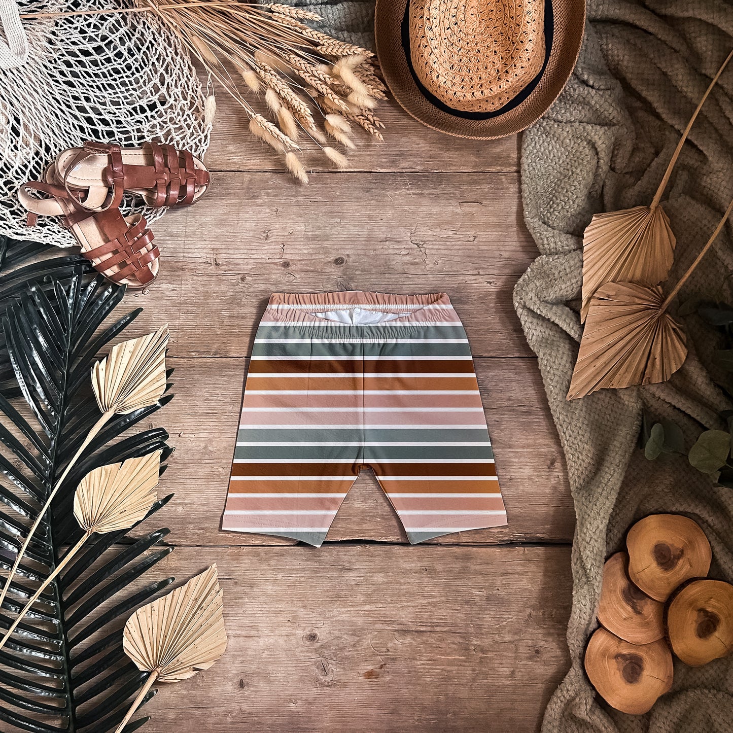 Retro Stripes Cycling Shorts