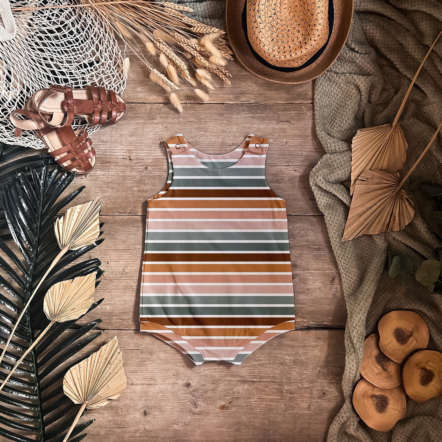Retro Stripes Bloomer Romper