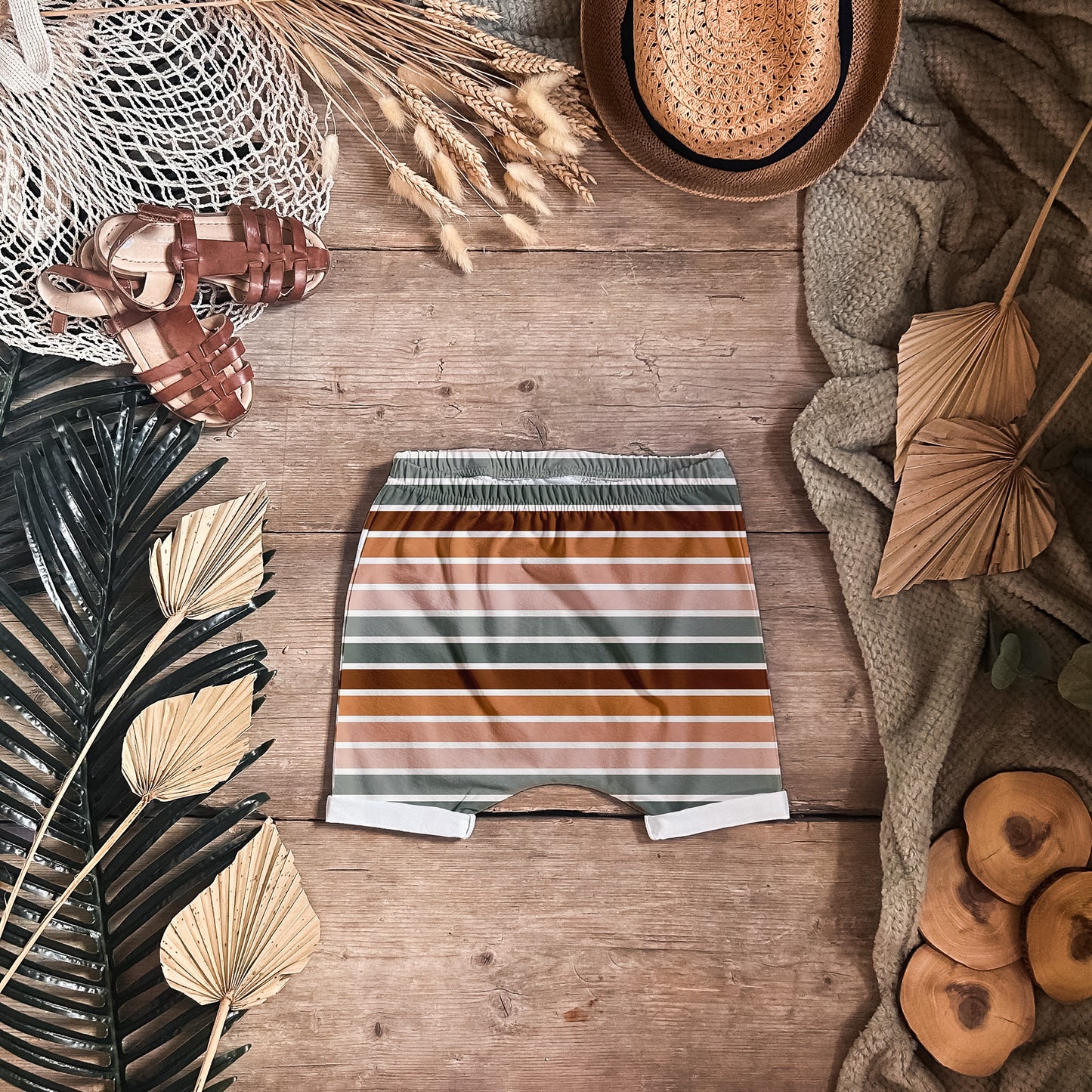 Retro Stripes Harem Shorts