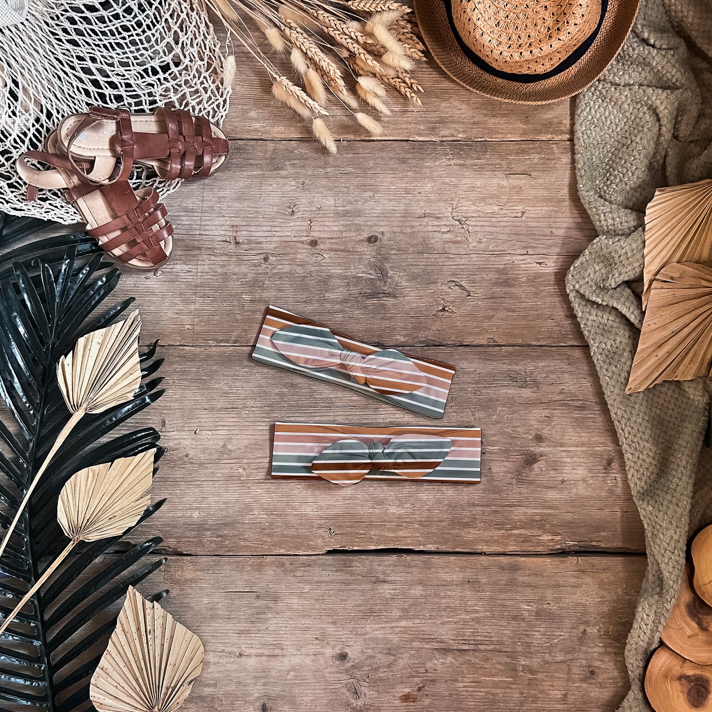 Retro Stripes Knot Bow Headband