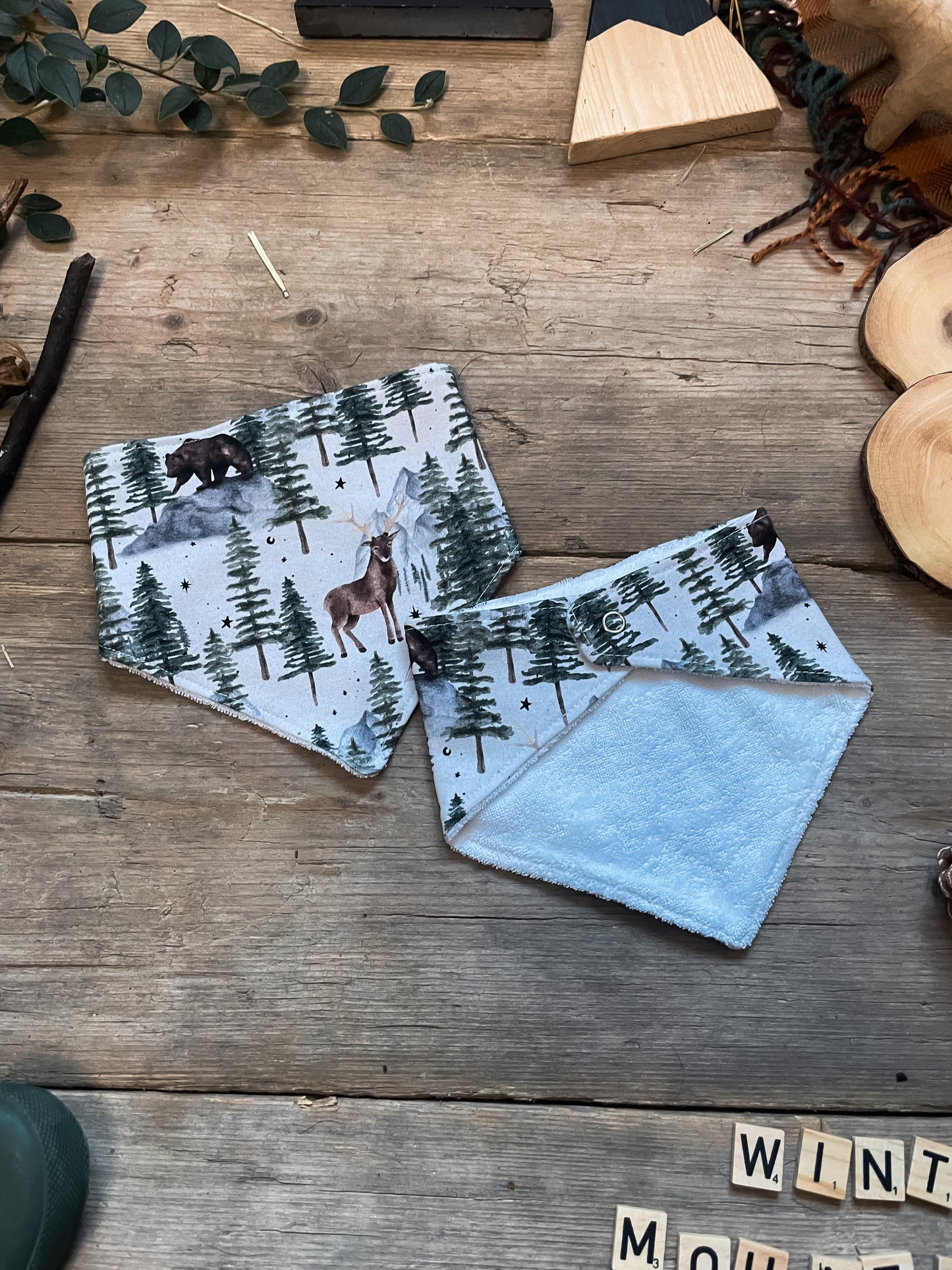 Winter Mountain Dribble Bib