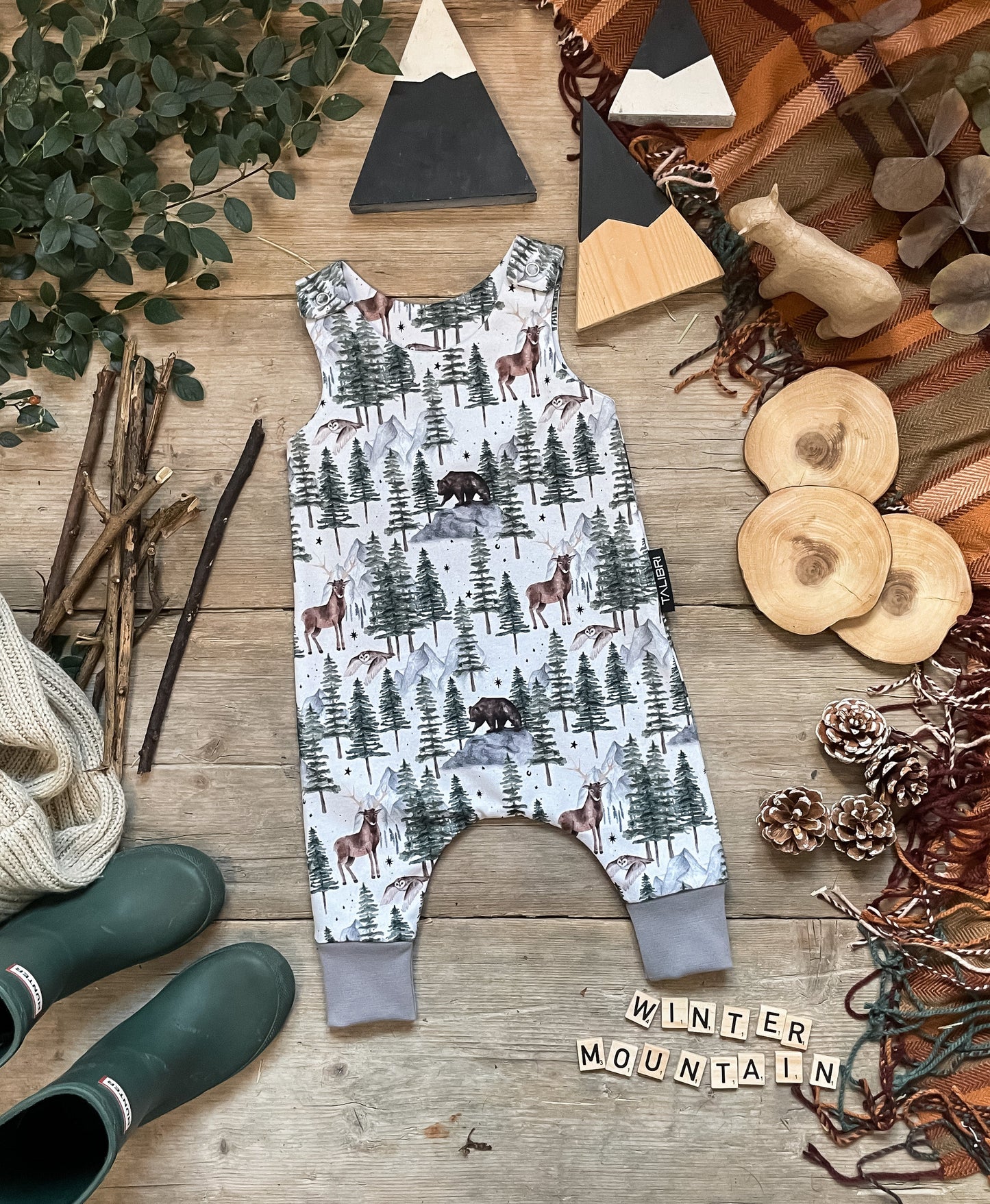 Winter Mountain Romper 3-6 Months