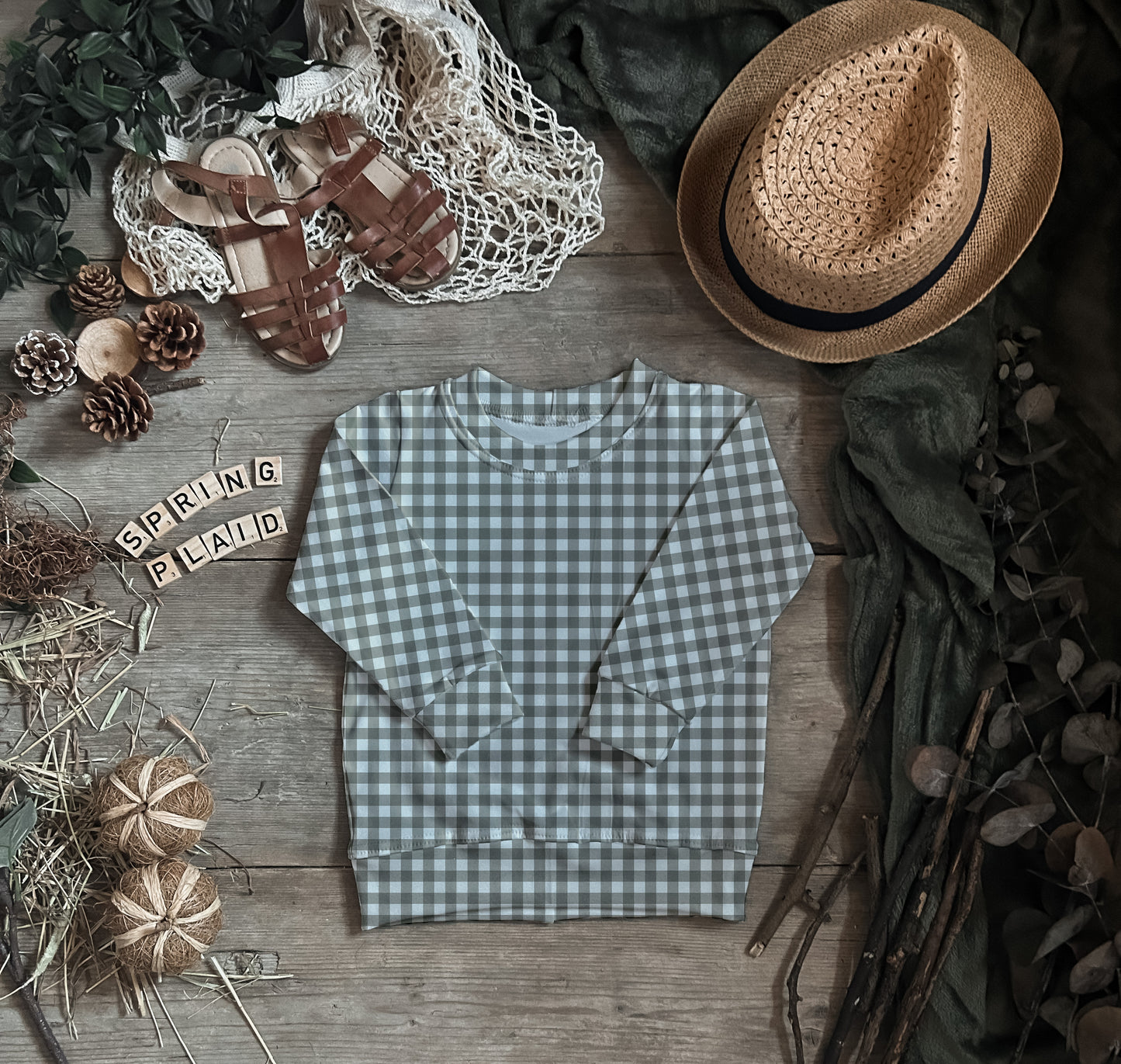 Spring Plaid Sweatshirt