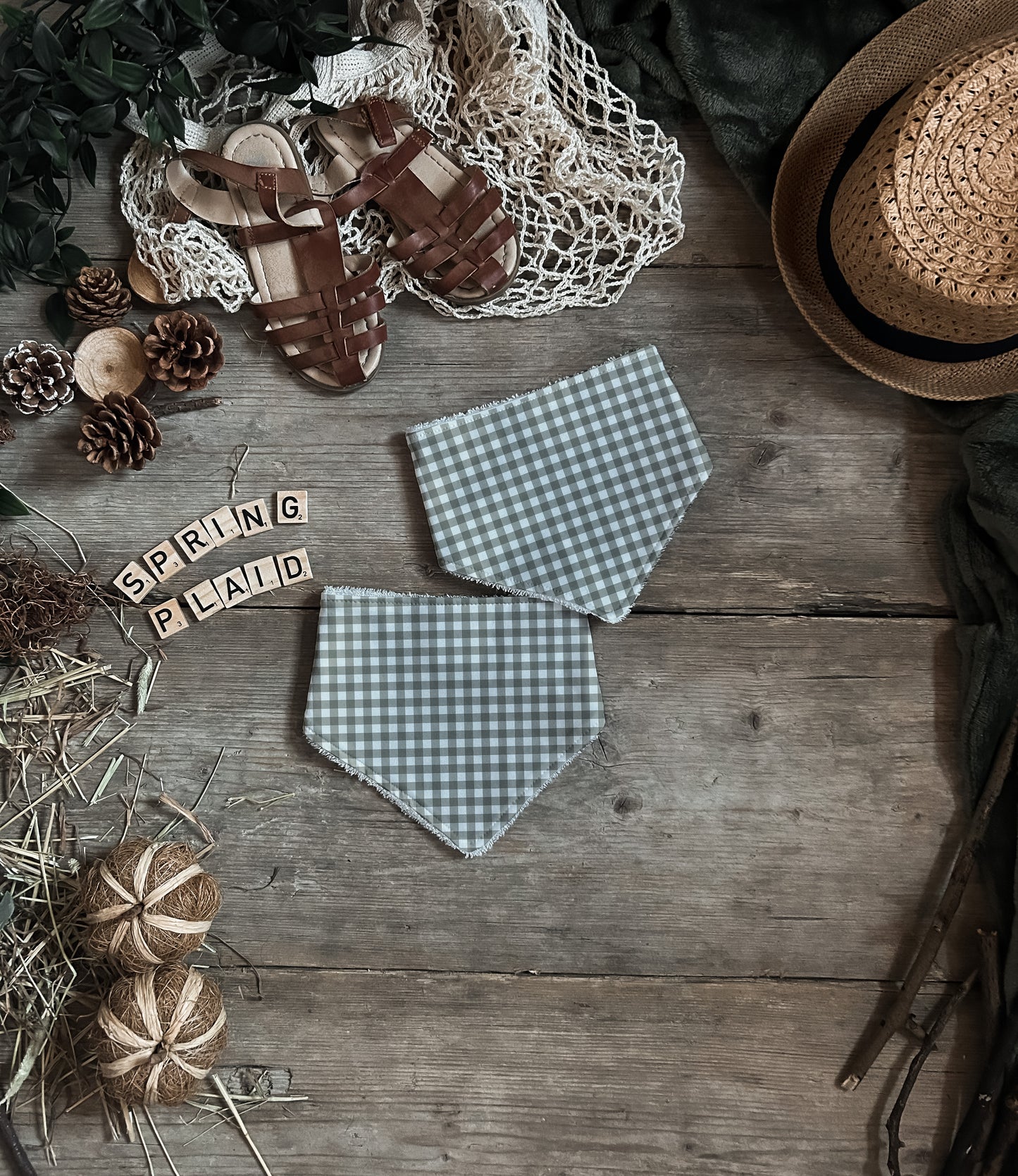 Spring Plaid Dribble Bib