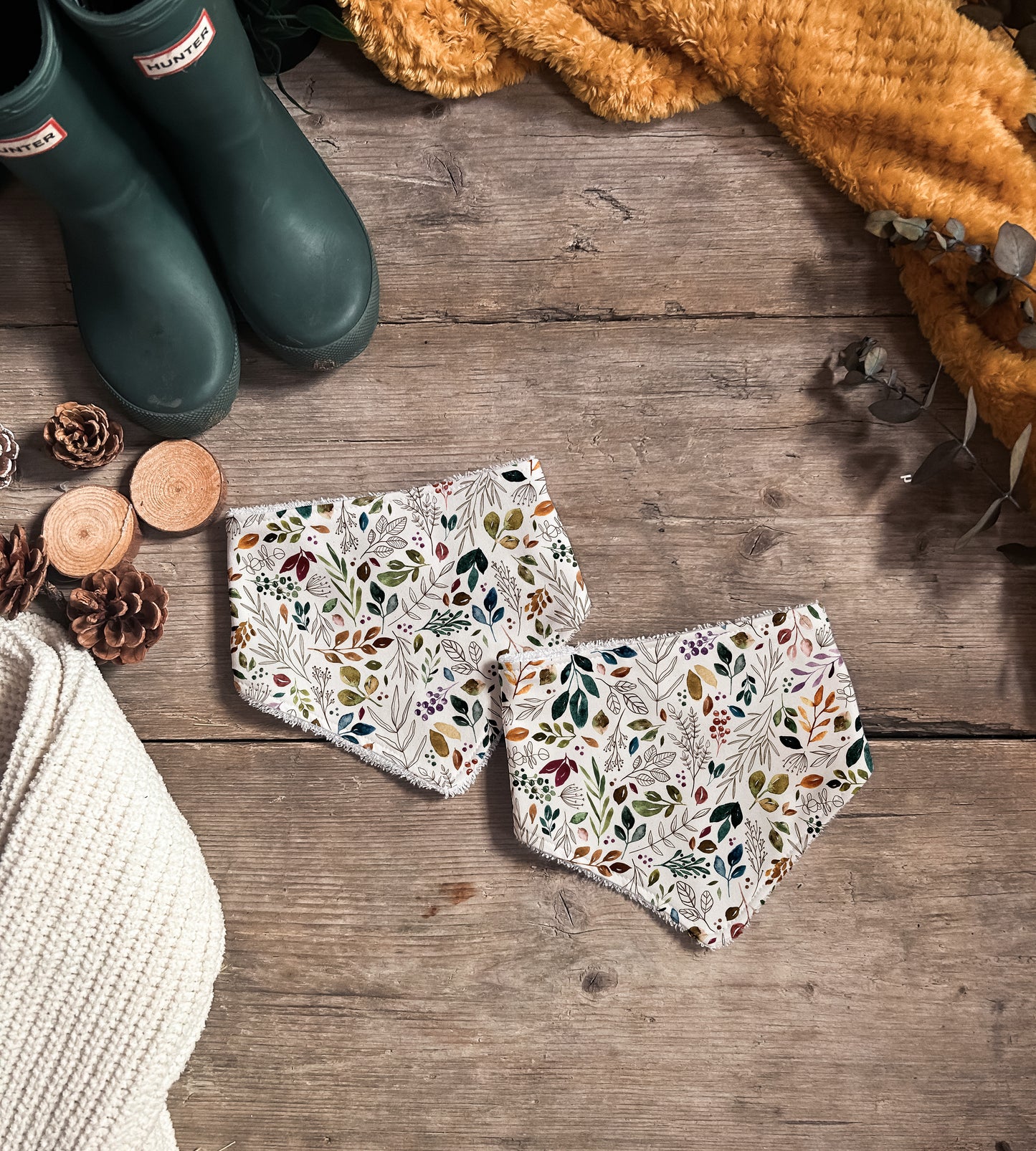 Watercolour Foliage Dribble Bib