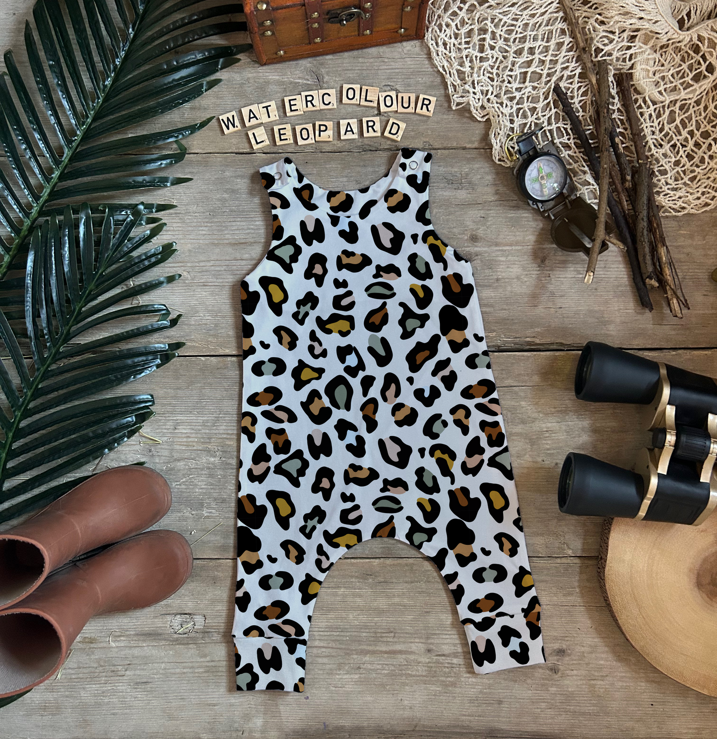 Watercolour Leopard Romper