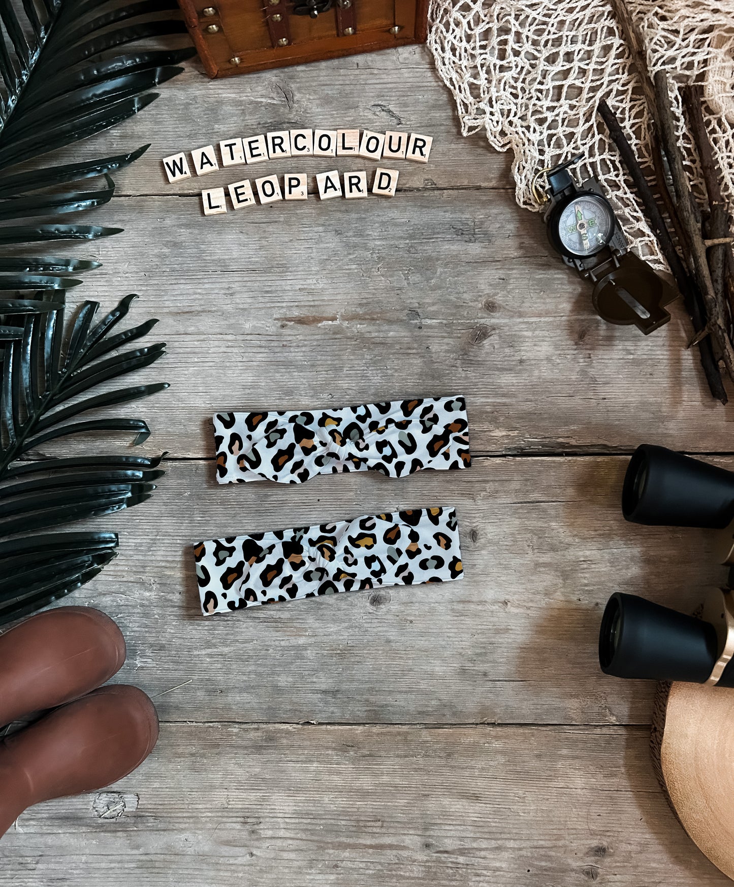 Watercolour Leopard Knot Bow Headband
