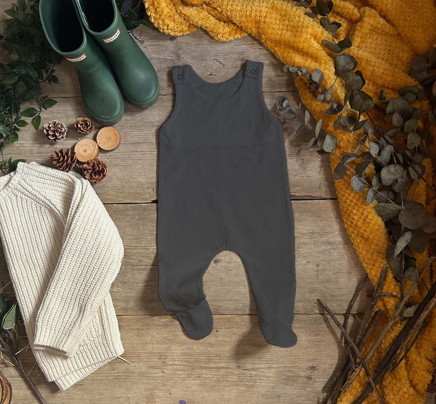 Dark Grey Footed Romper