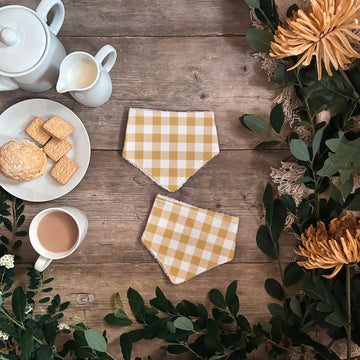 Yellow Plaid Dribble Bib