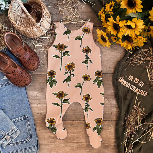 Sunflowers Footed Romper
