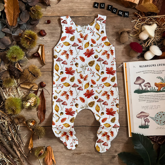 Autumn Leaves Footed Romper