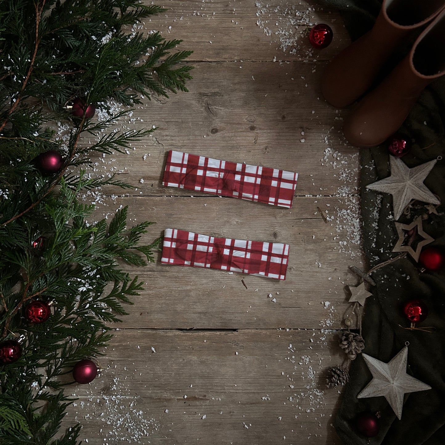 Christmas Plaid Knot Bow Headband