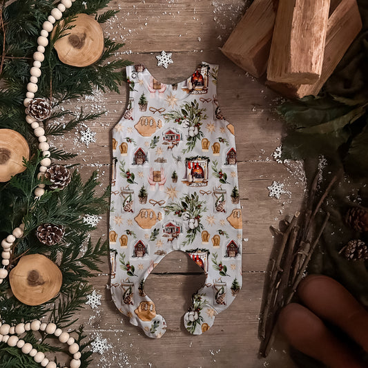 Cosy Christmas Footed Romper
