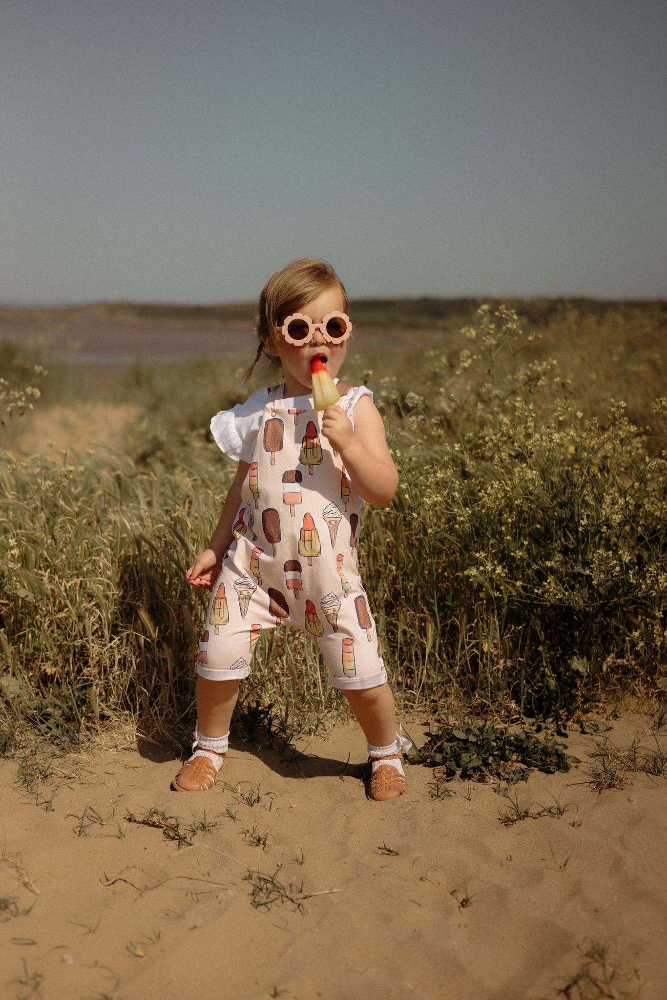 Pink Ice Creams Shorts Dungarees