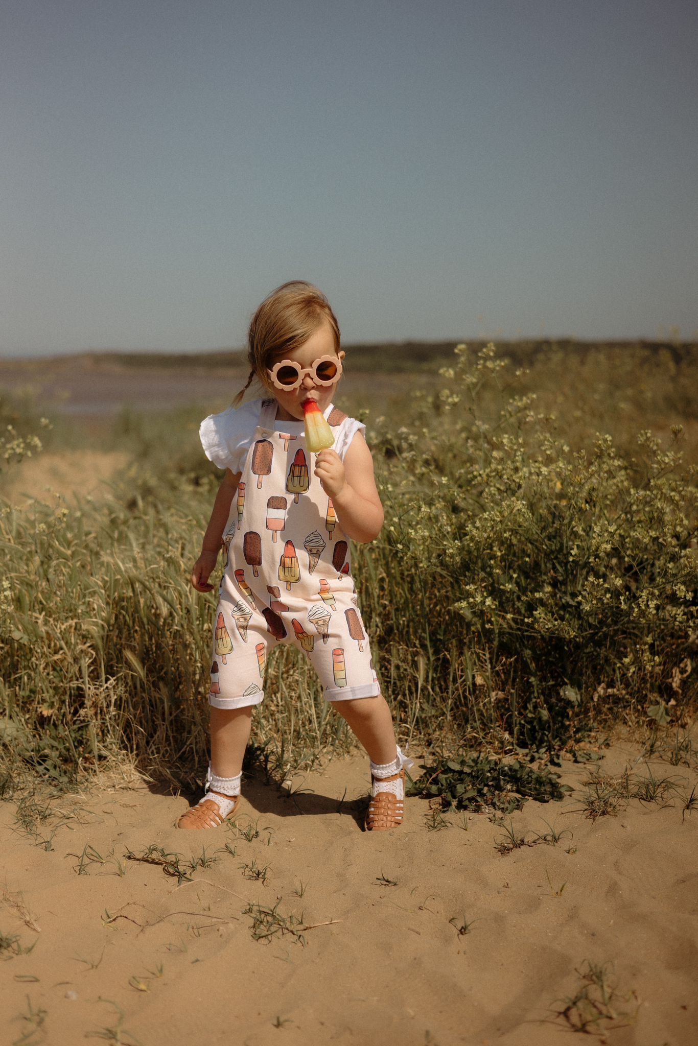 Pink Ice Creams Shorts Dungarees