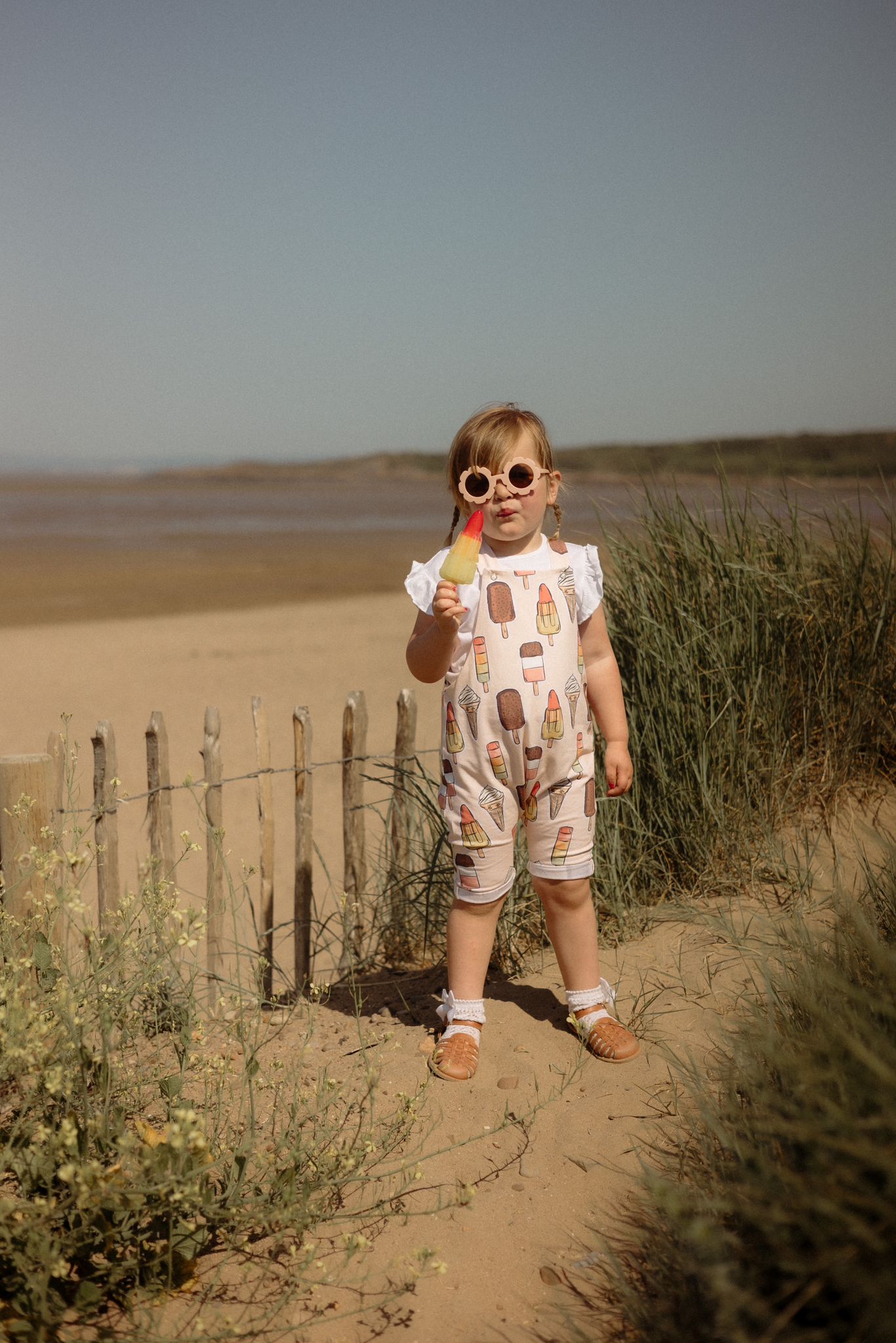 Pink Ice Creams Shorts Dungarees