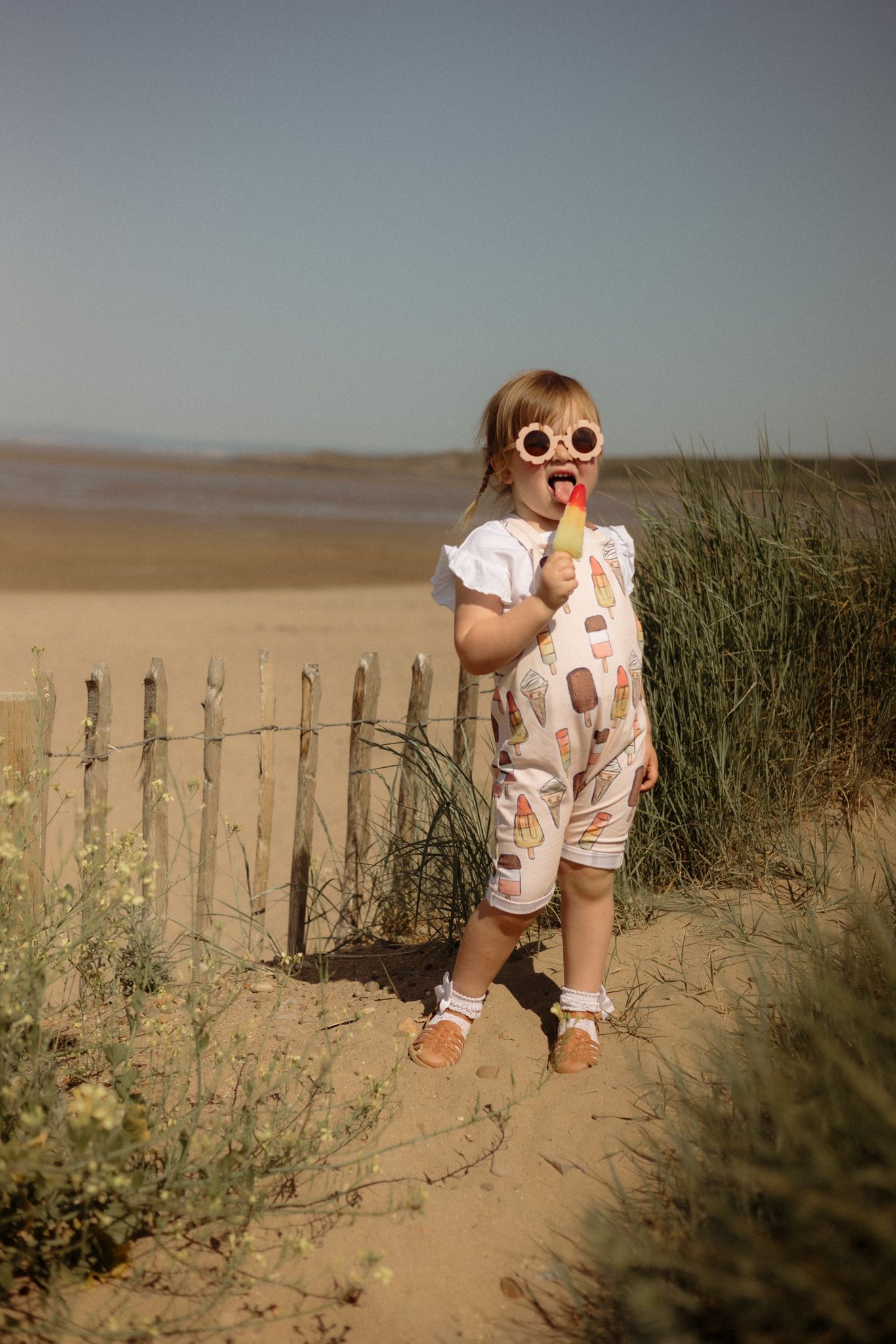 Pink Ice Creams Shorts Dungarees