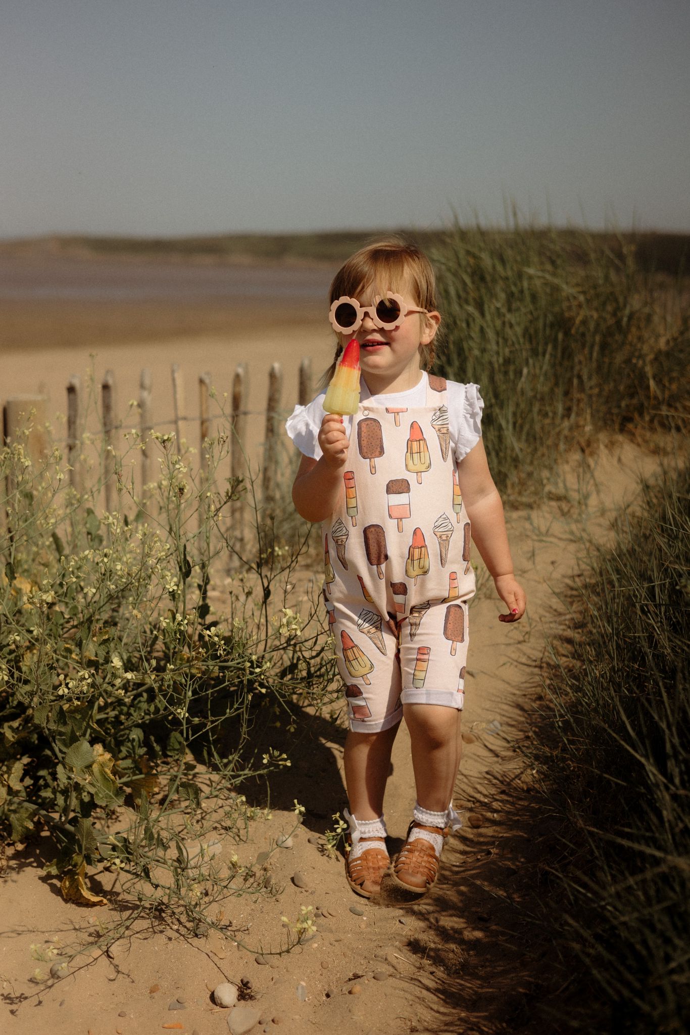 Pink Ice Creams Shorts Dungarees