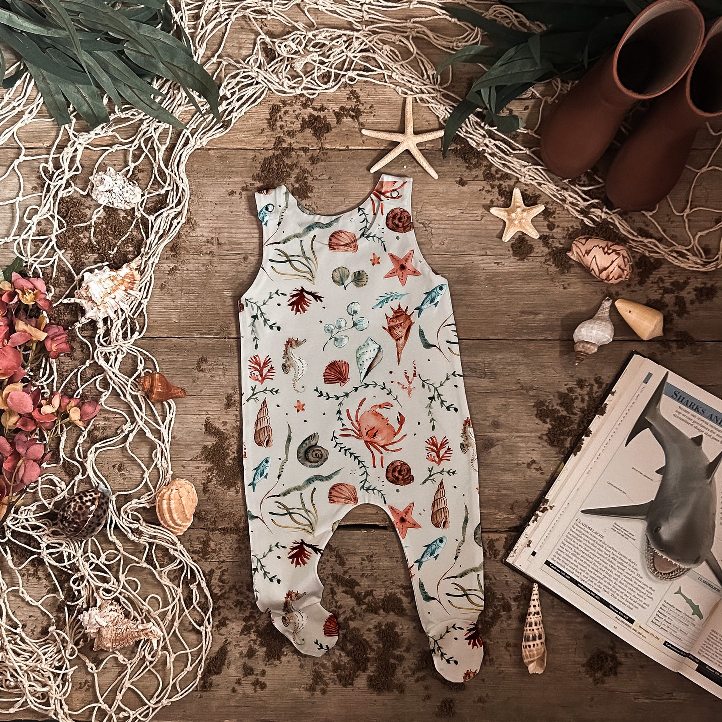 Under The Sea Footed Romper