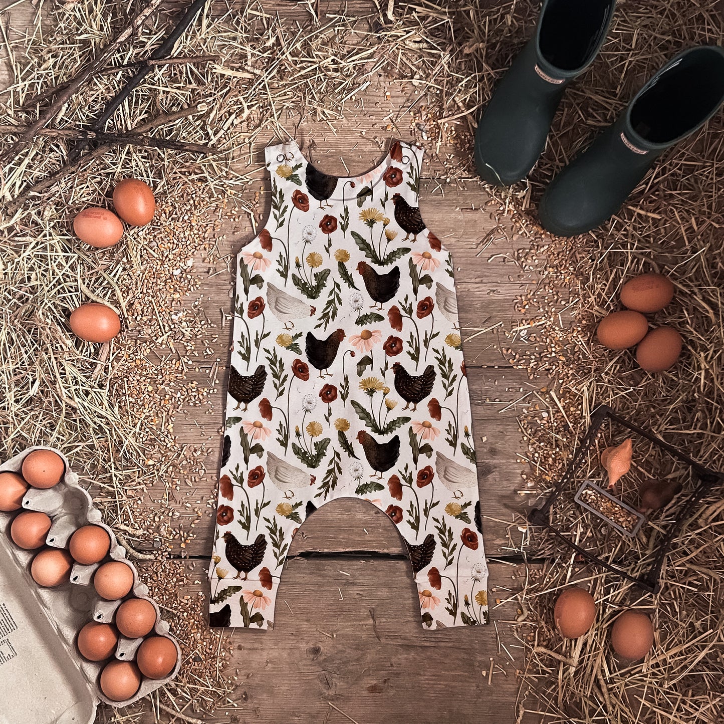 Garden Chickens Romper