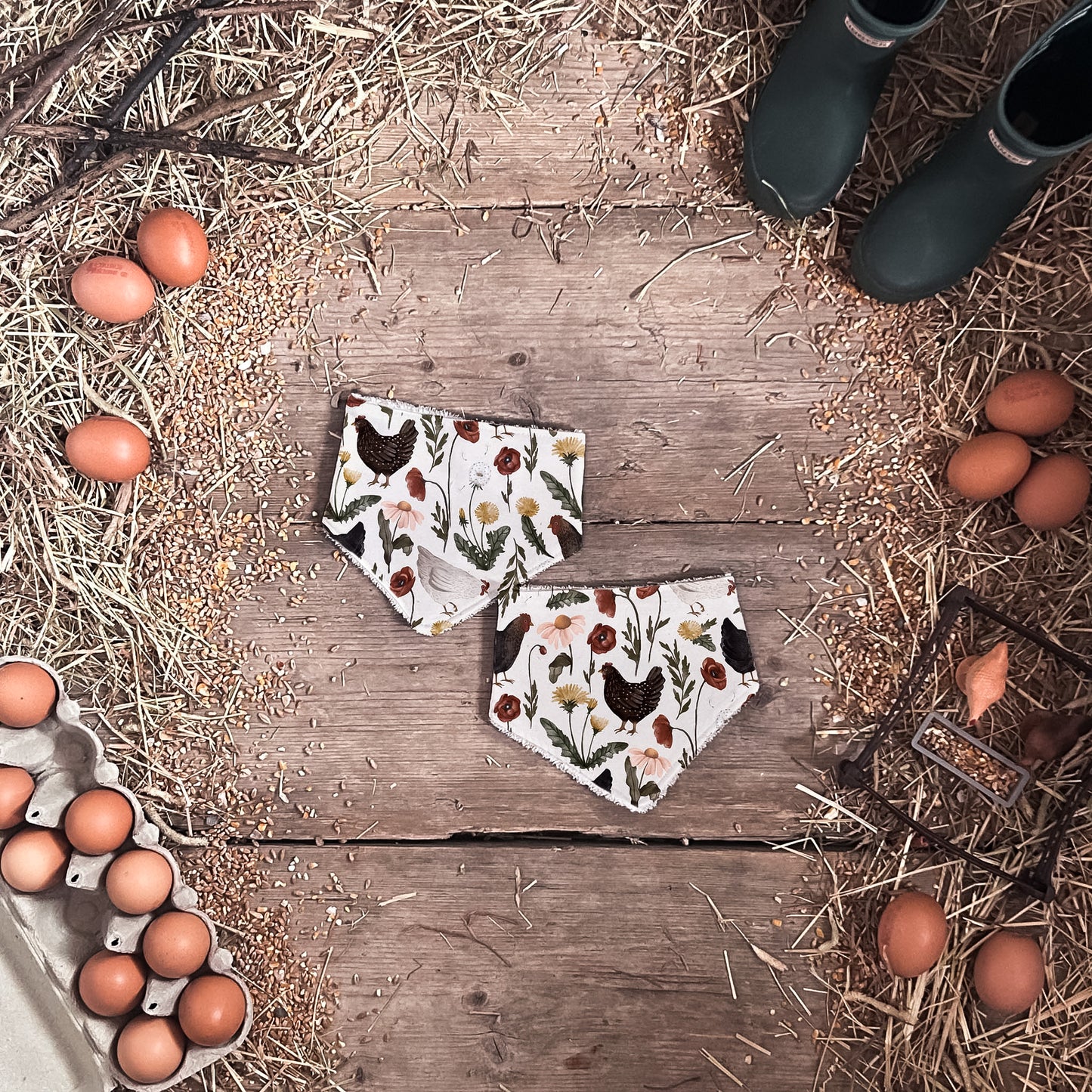 Garden Chickens Dribble Bib