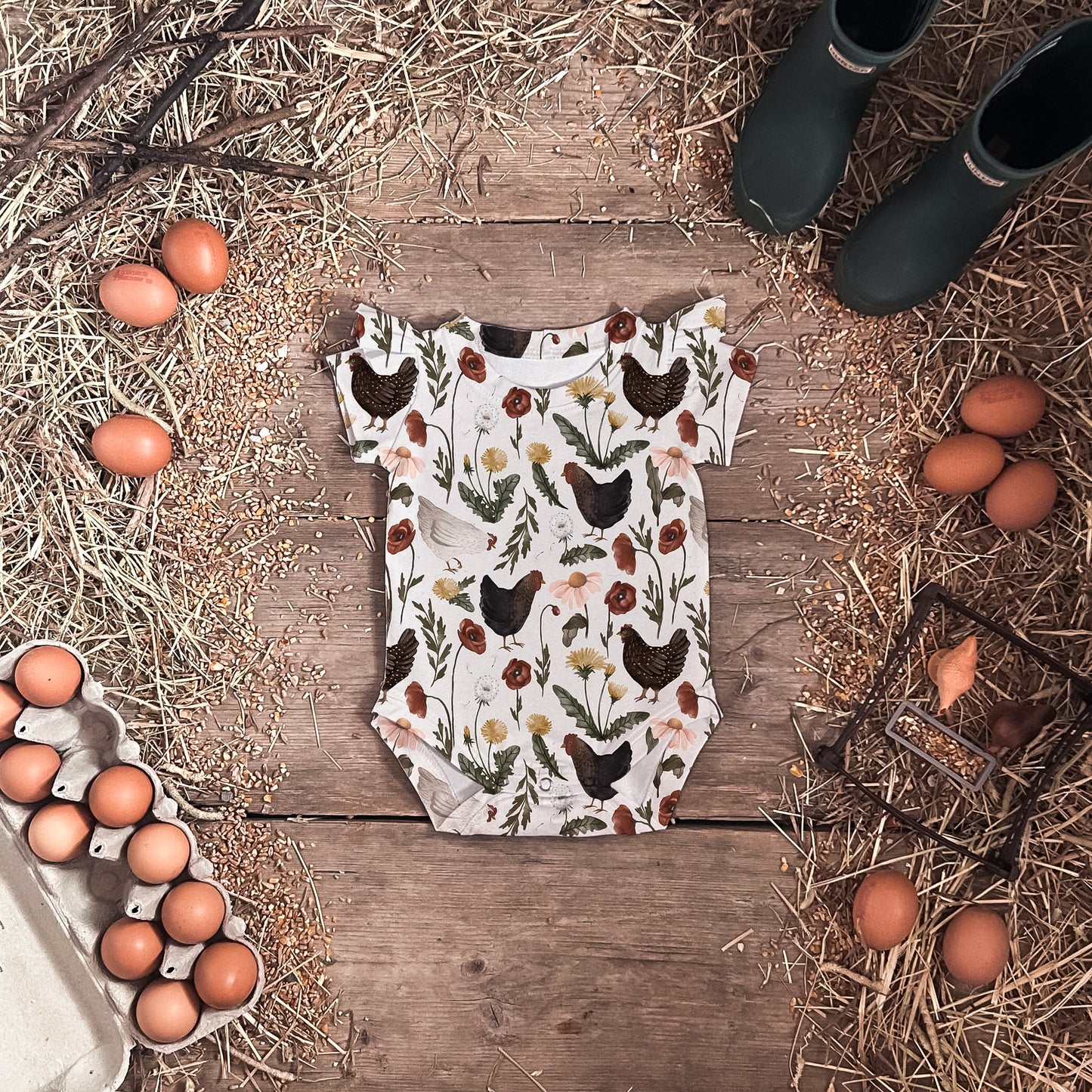 Garden Chickens Baby Vest