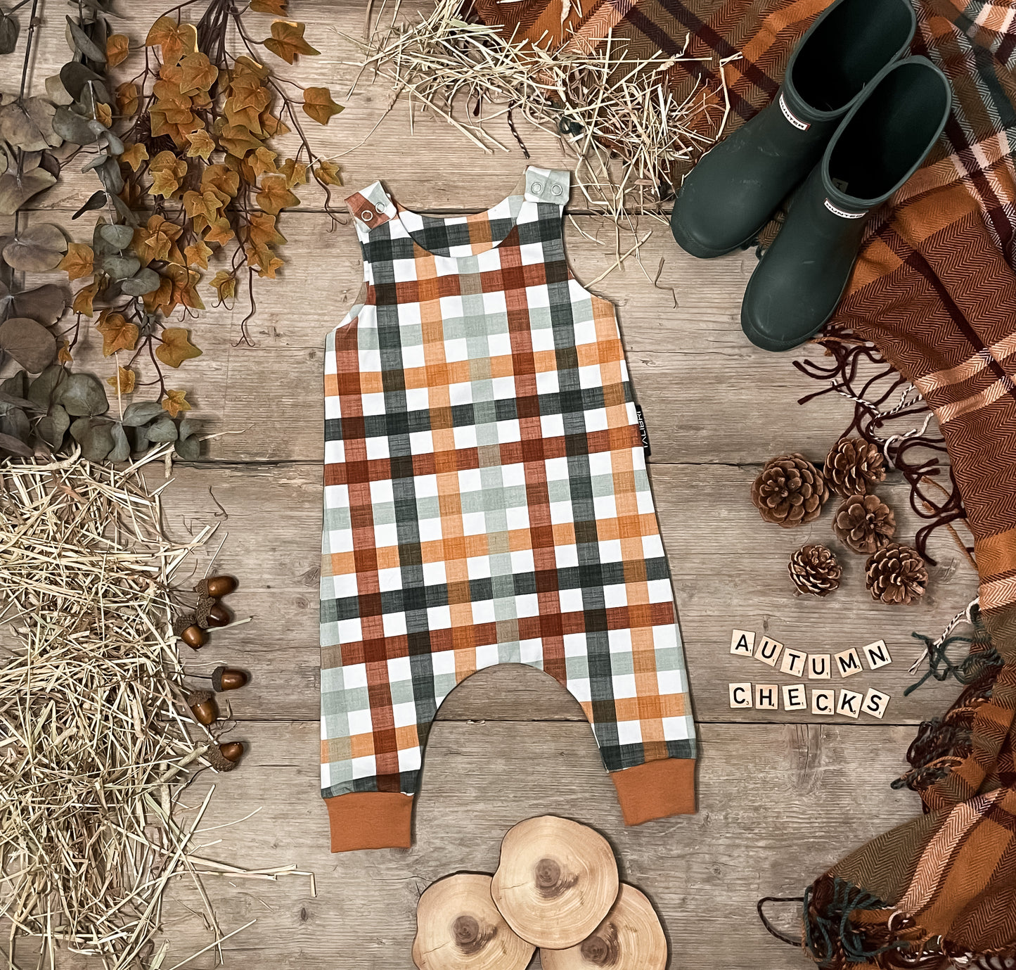 Autumn Checks Romper