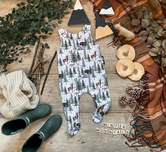 Winter Mountain Footed Romper