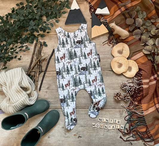 Winter Mountain Footed Romper 0-3 Months