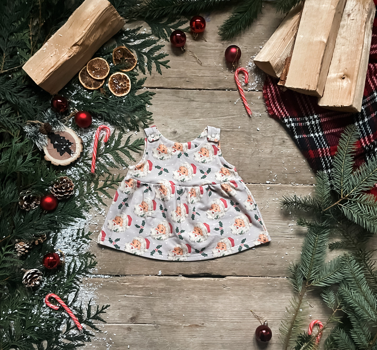 Vintage Santa Pinafore Dress