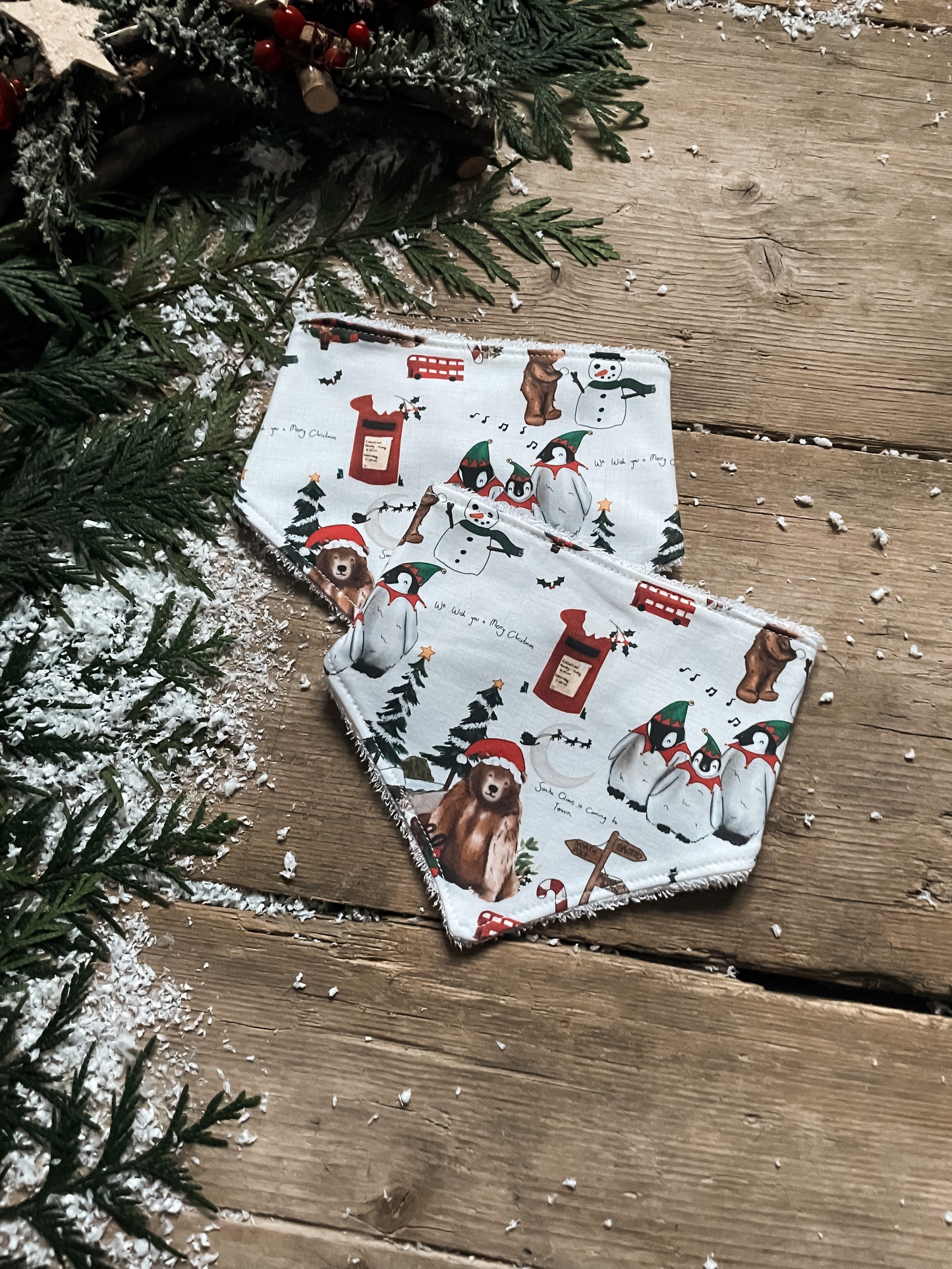 Christmas Penguin Dribble Bib